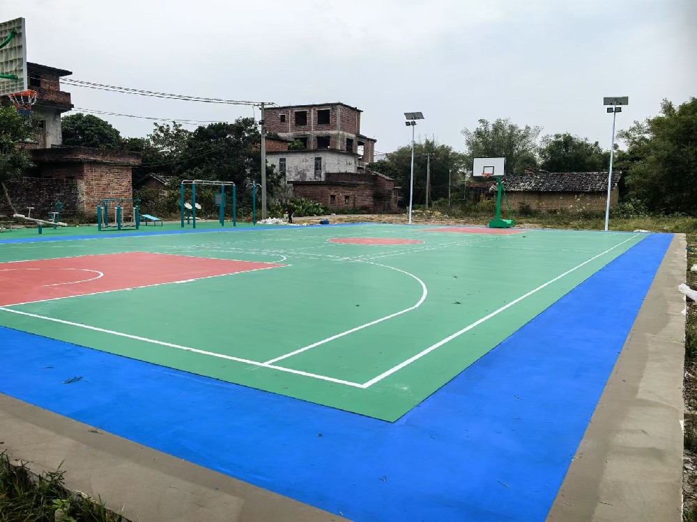 塑胶篮球场走进乡村校园,助力青少年体育强国梦